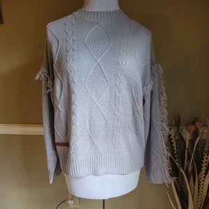 Simply Southern Gray Ruffle Sweater Medium